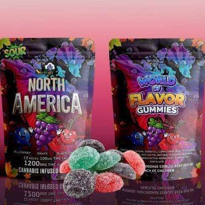 Sky High Edibles – World of Flavor Gummies – North America (1200mg THC)