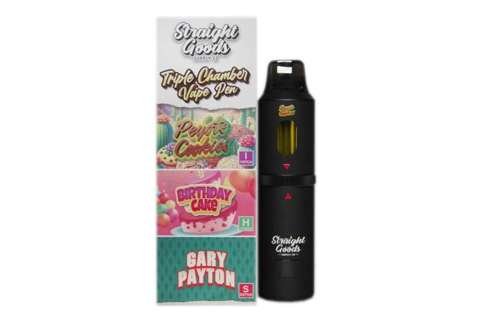 Straight Goods – Triple Chamber Vape – Peyote Cookies + Birthday Cake + Gary Payton (3 Grams + 3 Grams + 3 Gram)