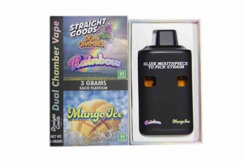 Straight Goods – Dual Chamber Vape – Rainbow + Mango Ice (3 Grams + 3 Grams)