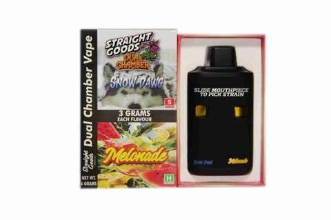 Straight Goods – Dual Chamber Vape – Snow Dawg + Melonade (3 Grams + 3 Grams)