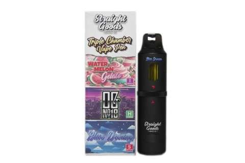 Straight Goods – Triple Chamber Vape – Watermelon Gelato + OG No18 + Blue Dream (3 Grams + 3 Grams + 3 Gram)